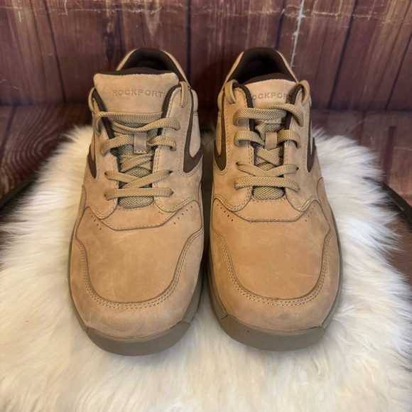 Rockport ProWalker Men’s Tan Leather Lace Up Sneakers Casual Shoes Size 10 - Picture 3 of 10